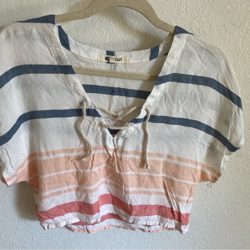Rip Curl Women's Striped Beach Crop Top - 🏖️